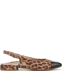 Vionic Petaluma Leopard Print Suede Slingback Cap Toe Flats