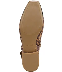 Vionic Petaluma Leopard Print Suede Slingback Cap Toe Flats