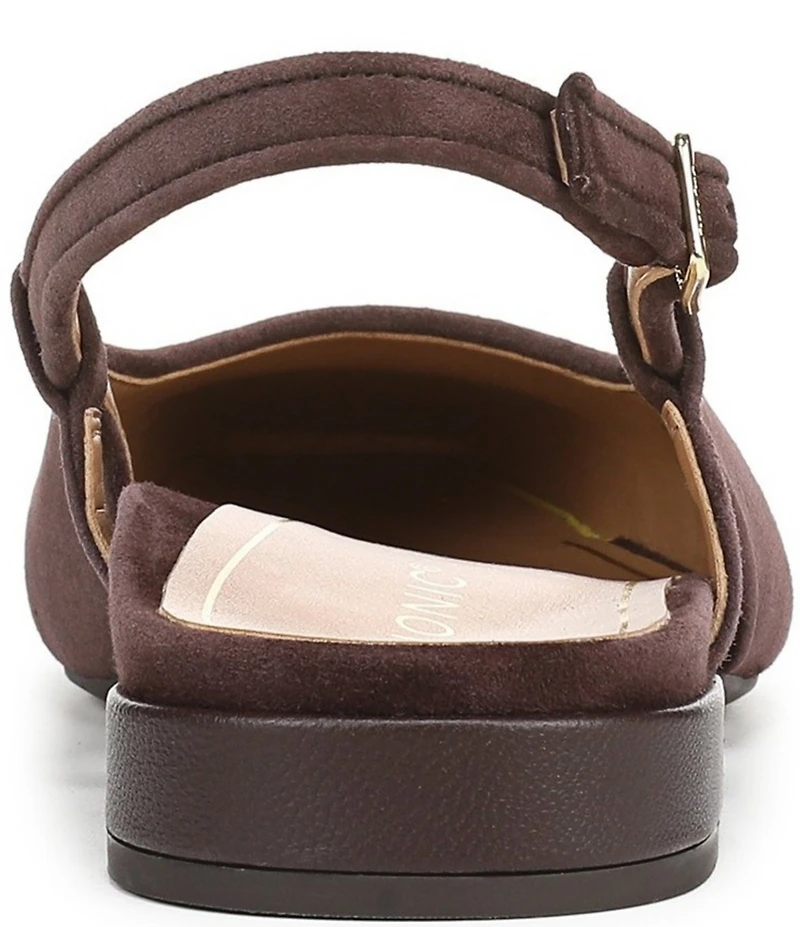 Vionic Petaluma Suede Slingback Cap Toe Flats