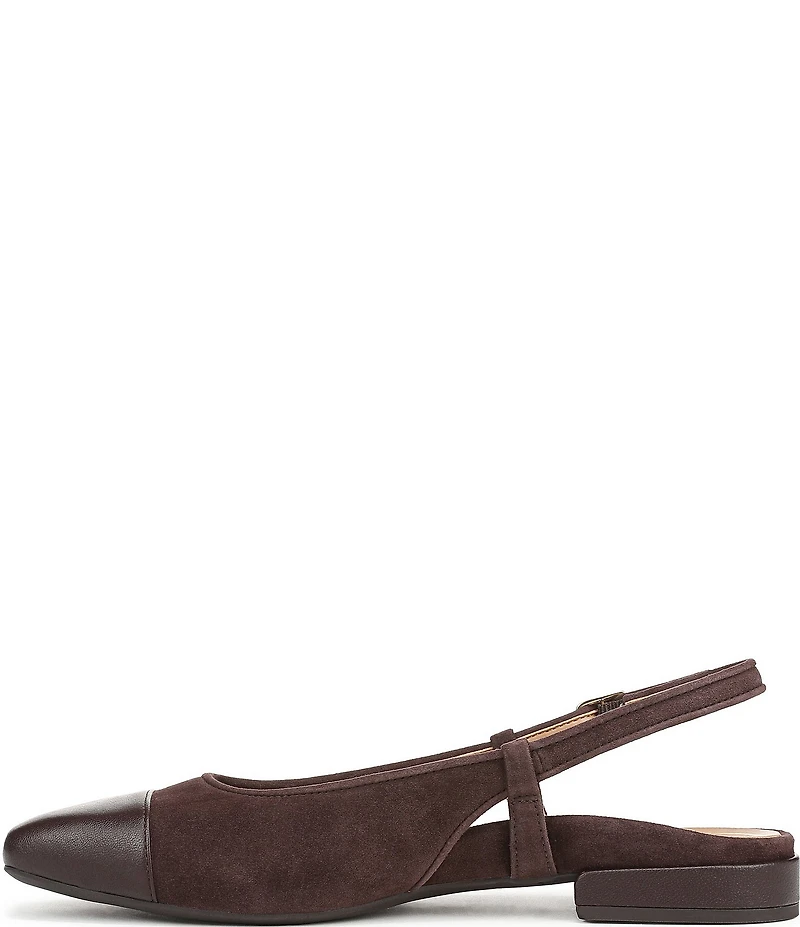 Vionic Petaluma Suede Slingback Cap Toe Flats