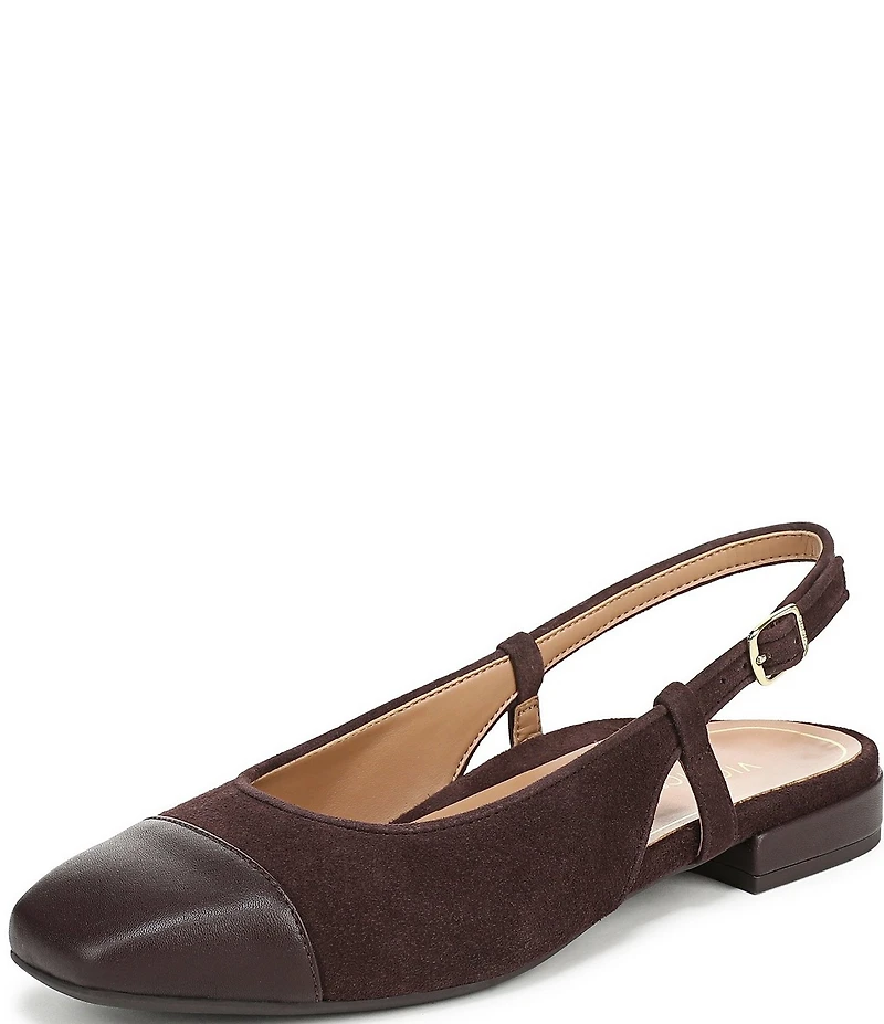 Vionic Petaluma Suede Slingback Cap Toe Flats
