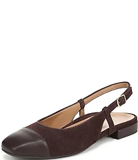 Vionic Petaluma Suede Slingback Cap Toe Flats