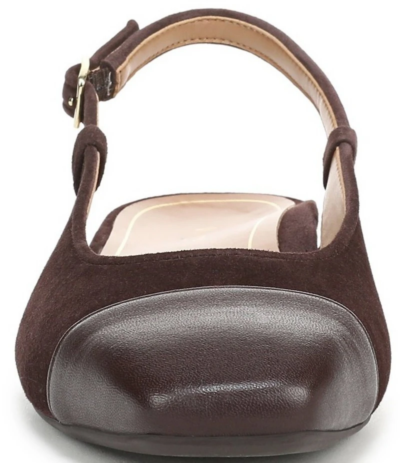 Vionic Petaluma Suede Slingback Cap Toe Flats