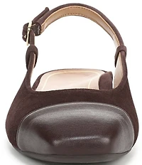 Vionic Petaluma Suede Slingback Cap Toe Flats