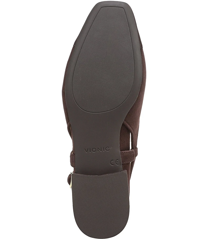 Vionic Petaluma Suede Slingback Cap Toe Flats