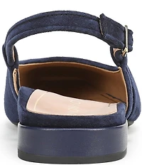 Vionic Petaluma Suede Slingback Cap Toe Flats