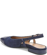 Vionic Petaluma Suede Slingback Cap Toe Flats