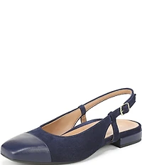 Vionic Petaluma Suede Slingback Cap Toe Flats
