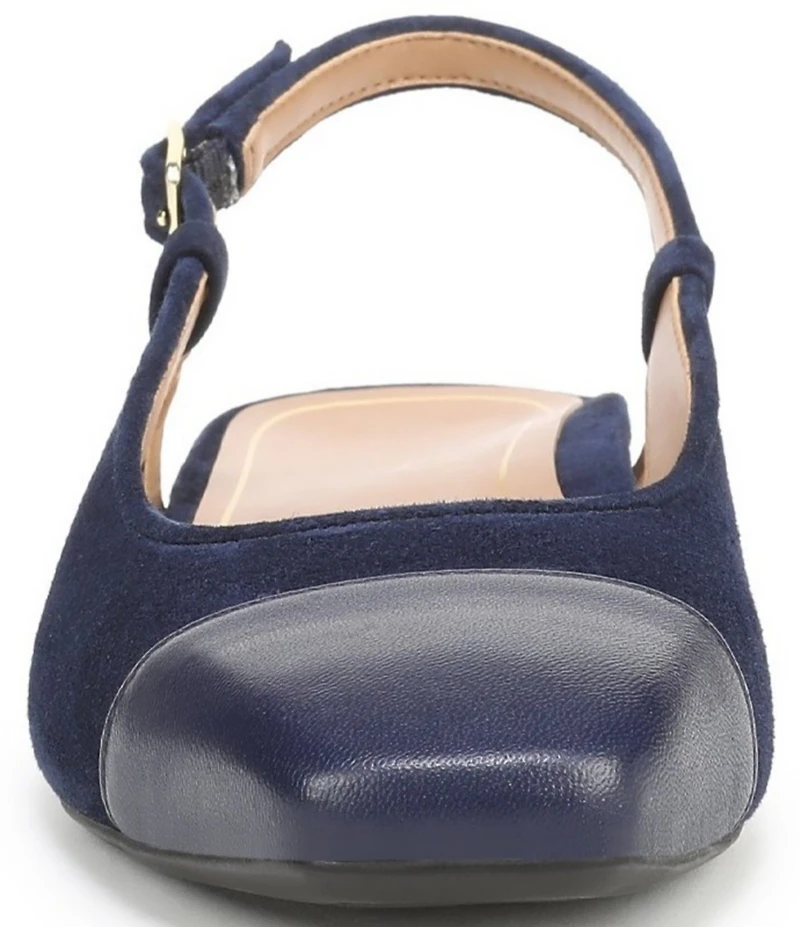 Vionic Petaluma Suede Slingback Cap Toe Flats
