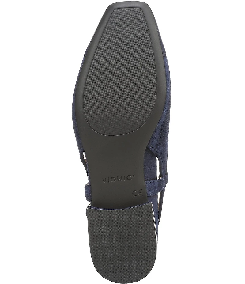 Vionic Petaluma Suede Slingback Cap Toe Flats