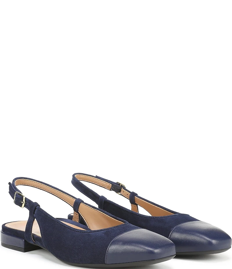 Vionic Petaluma Suede Slingback Cap Toe Flats