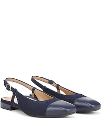 Vionic Petaluma Suede Slingback Cap Toe Flats