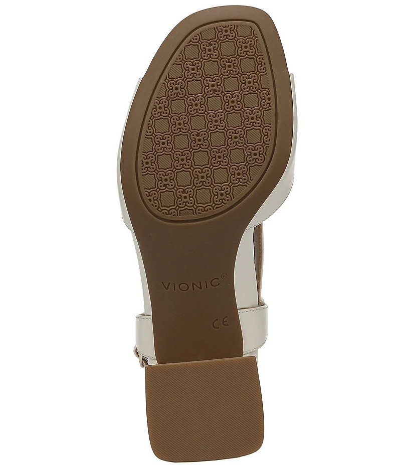 Vionic Raquel Leather Block Heel Dress Sandals