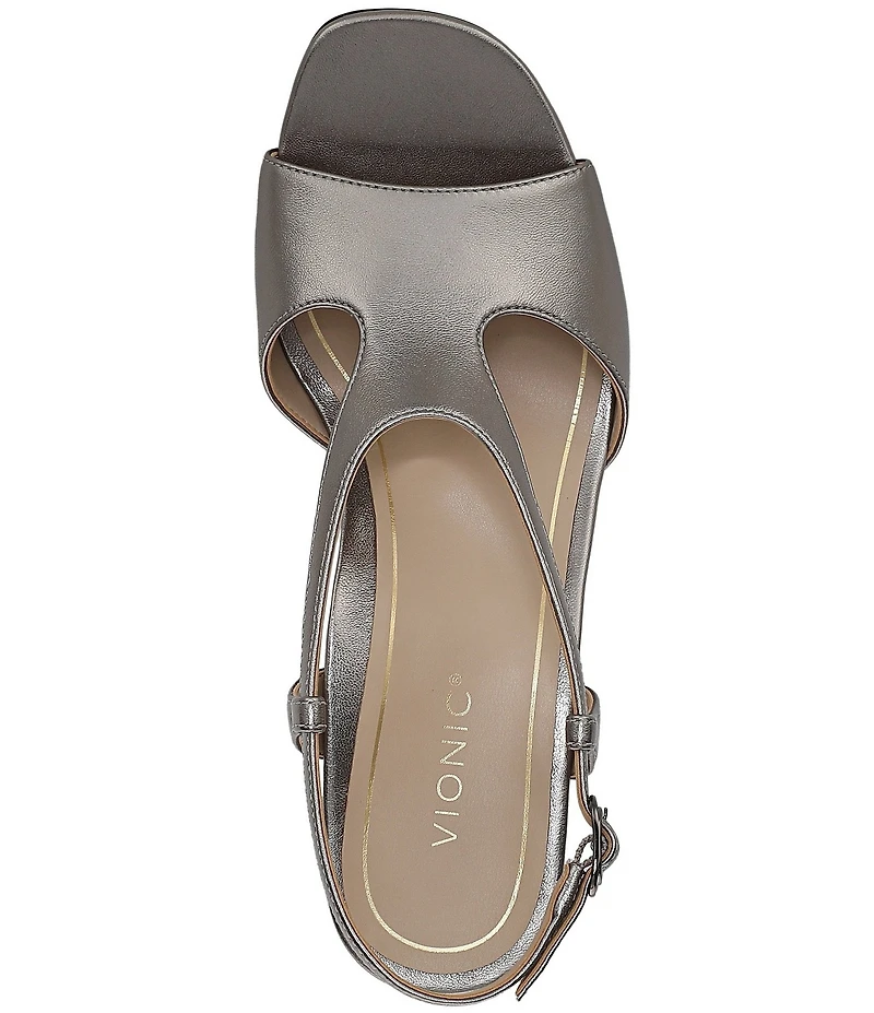 Vionic Raquel Leather Block Heel Dress Sandals