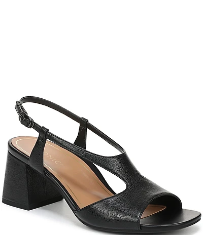 Vionic Raquel Leather Block Heel Dress Sandals