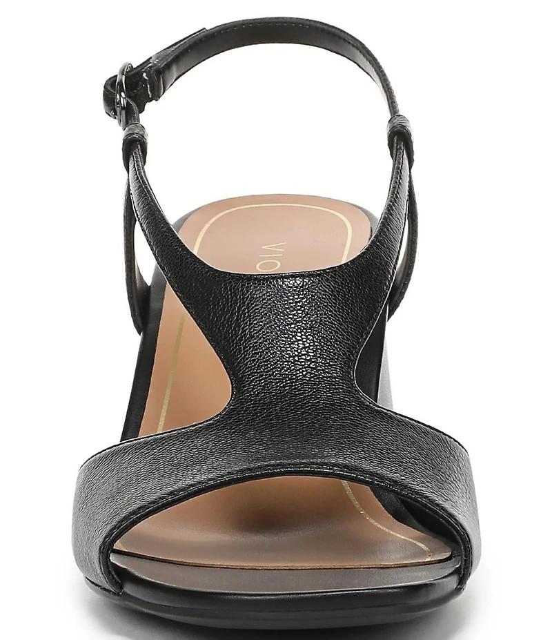 Vionic Raquel Leather Block Heel Dress Sandals
