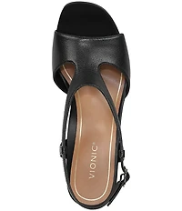 Vionic Raquel Leather Block Heel Dress Sandals