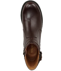 Vionic Redding Leather Buckle Ankle Booties