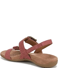 Vionic Reese Snake Print Nubuck Suede Buckle Hardware Hook-and-Loop Banded Slingback Sandals