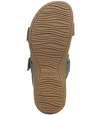 Vionic Reese Snake Print Nubuck Suede Buckle Hardware Hook-and-Loop Banded Slingback Sandals