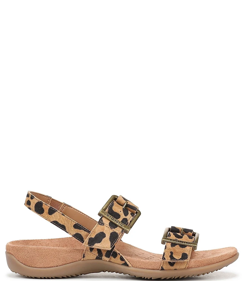 Vionic Reese Suede Leopard Print Sandals
