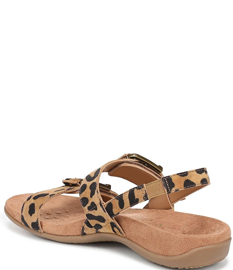 Vionic Reese Suede Leopard Print Sandals