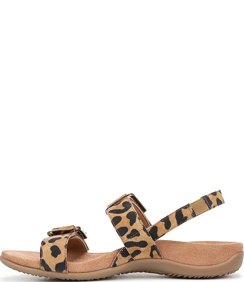 Vionic Reese Suede Leopard Print Sandals