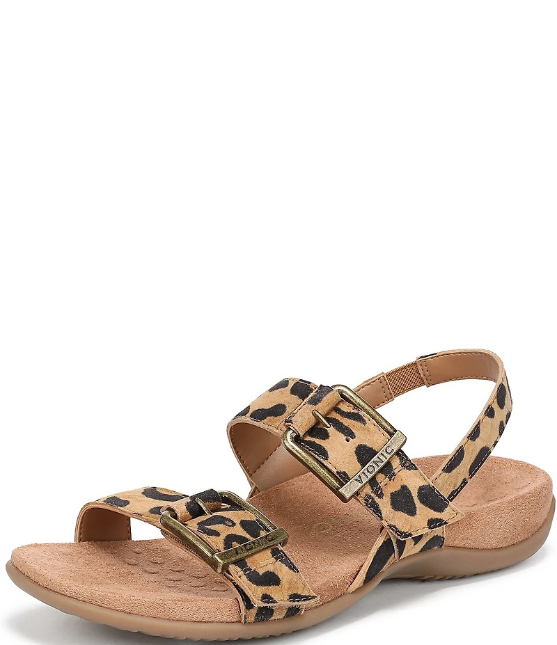 Vionic Reese Suede Leopard Print Sandals