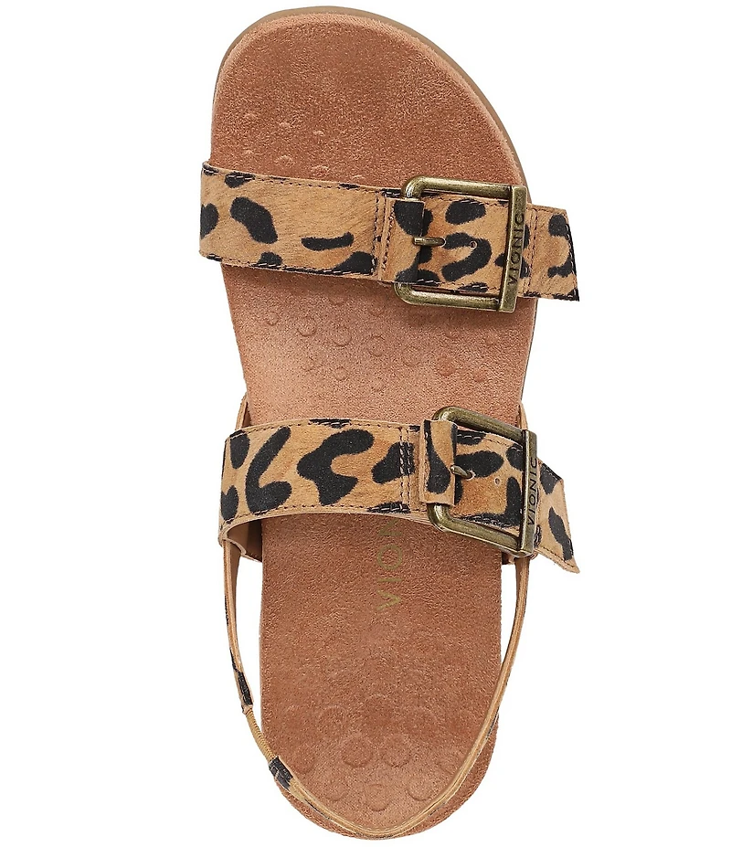 Vionic Reese Suede Leopard Print Sandals