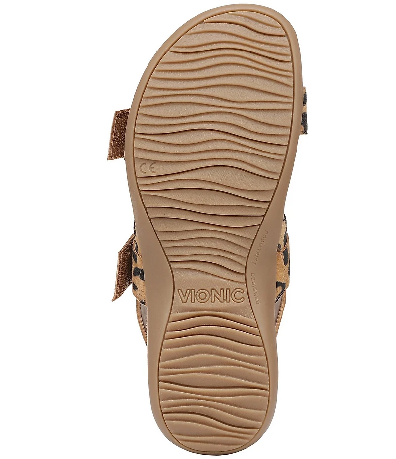 Vionic Reese Suede Leopard Print Sandals
