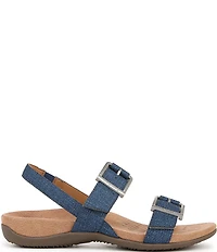 Vionic Reese Textured Buckle Hardware Banded Slingback Sandals