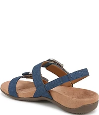 Vionic Reese Textured Buckle Hardware Banded Slingback Sandals