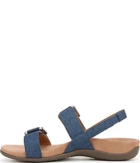 Vionic Reese Textured Buckle Hardware Banded Slingback Sandals