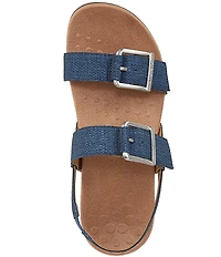 Vionic Reese Textured Buckle Hardware Banded Slingback Sandals