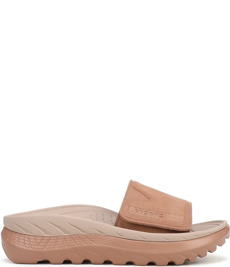 Vionic Rejuvenate Suede Recovery Platform Arch Support Slide Sandals