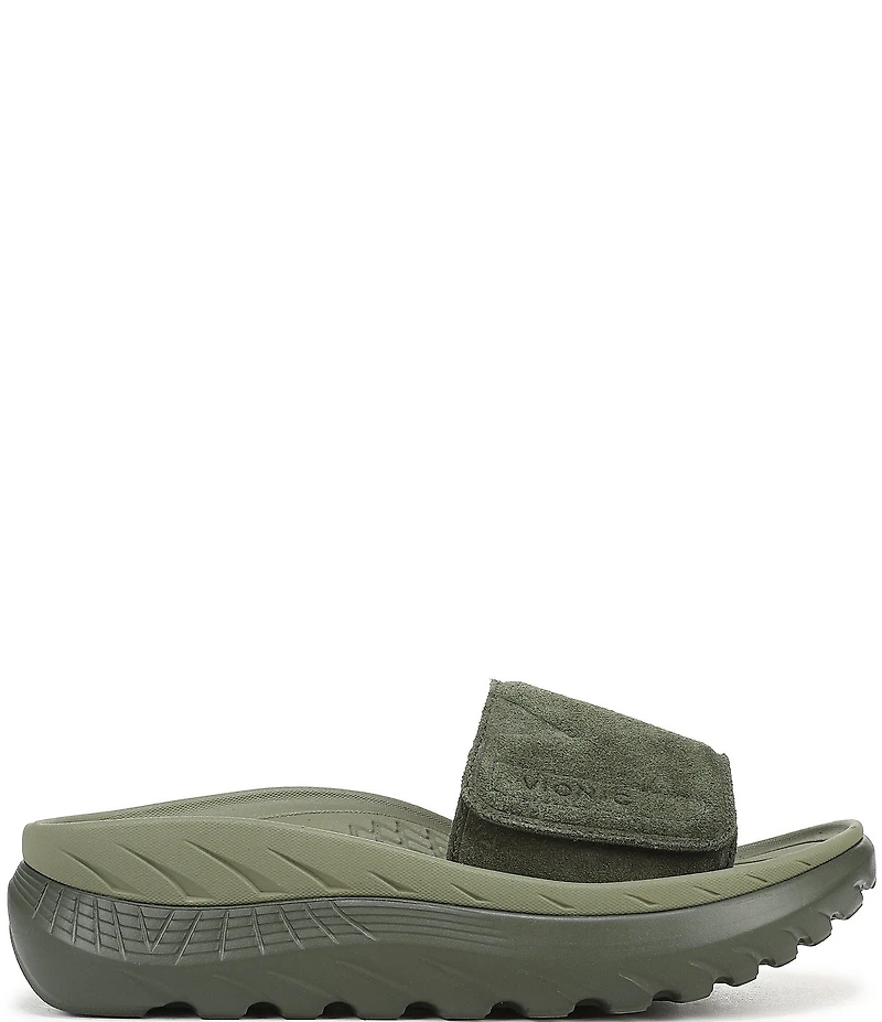 Vionic Rejuvenate Suede Recovery Platform Arch Support Slide Sandals