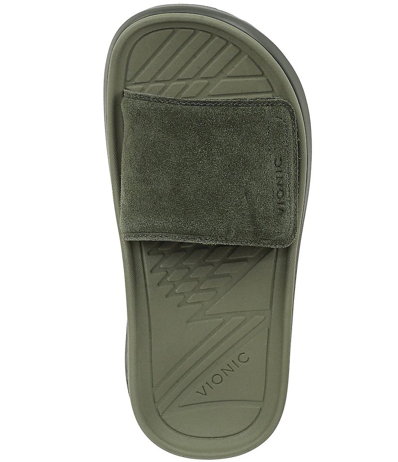 Vionic Rejuvenate Suede Recovery Platform Arch Support Slide Sandals