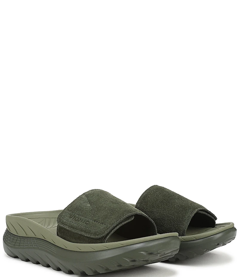 Vionic Rejuvenate Suede Recovery Platform Arch Support Slide Sandals