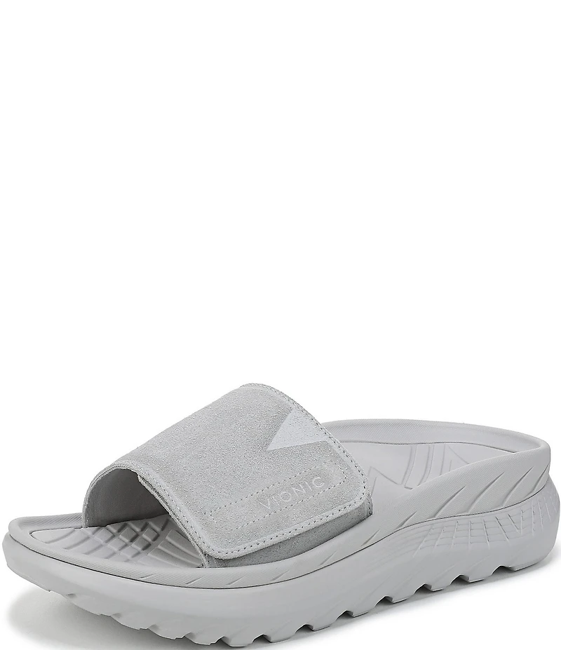 Vionic Rejuvenate Suede Recovery Platform Arch Support Slide Sandals