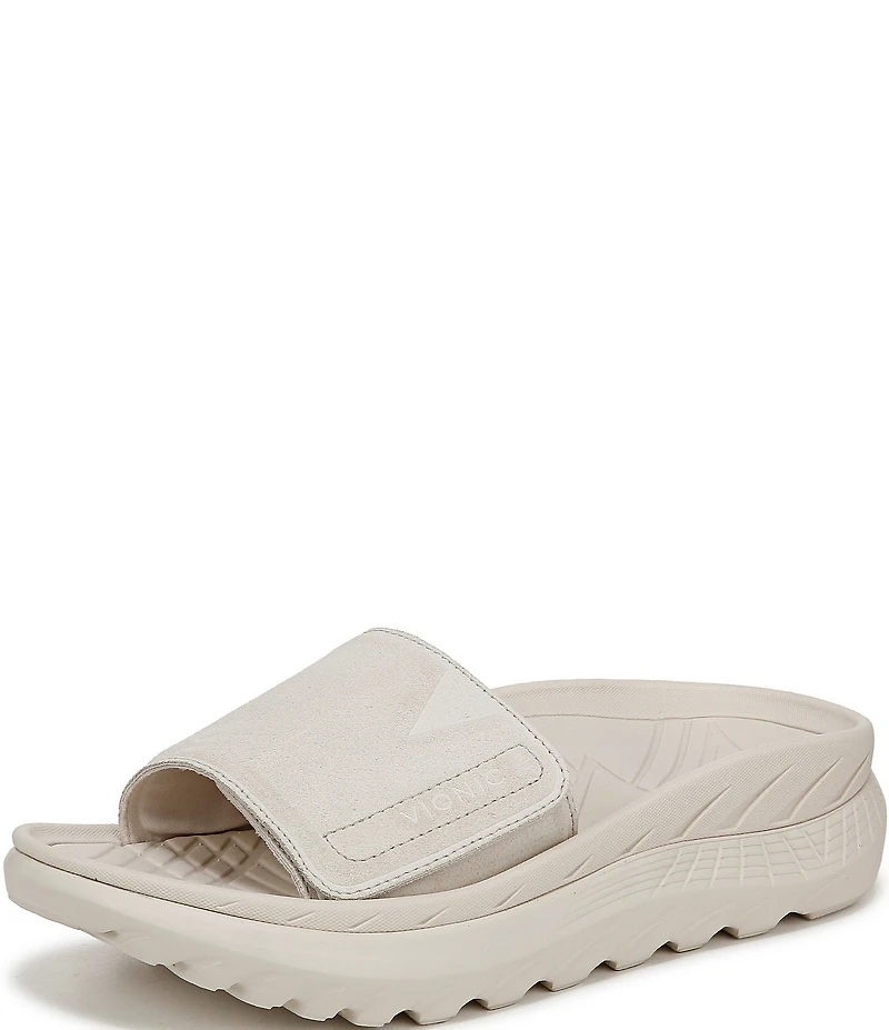 Vionic Rejuvenate Suede Recovery Platform Arch Support Slide Sandals