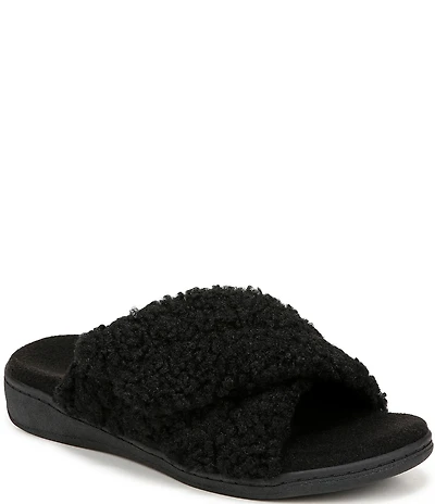 Vionic Relax Faux Shearling Slide Slippers