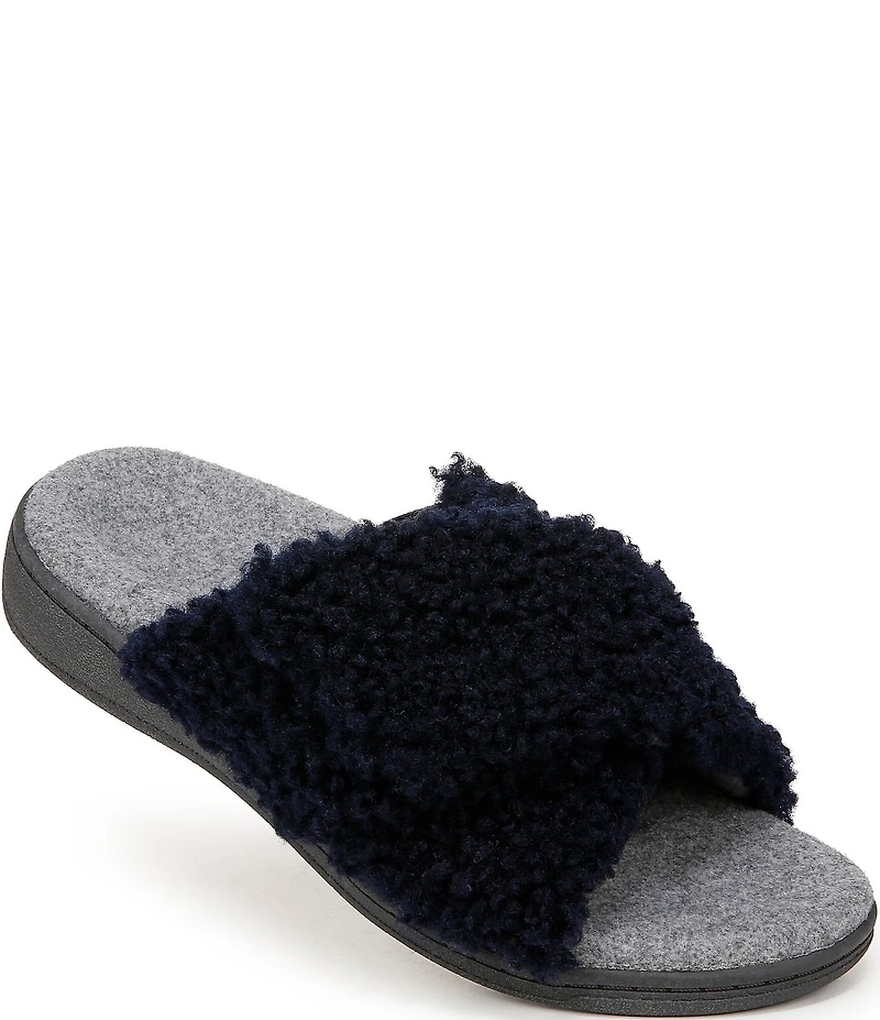 Vionic Relax Faux Shearling Slide Slippers