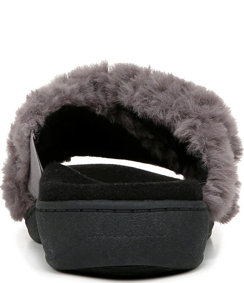 Vionic Relax II Chevron Faux Fur Slide Slippers