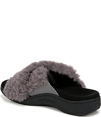 Vionic Relax II Chevron Faux Fur Slide Slippers