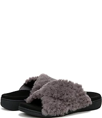 Vionic Relax II Chevron Faux Fur Slide Slippers