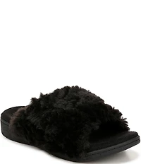 Vionic Relax II Chevron Faux Fur Slide Slippers