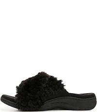 Vionic Relax II Chevron Faux Fur Slide Slippers