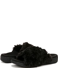 Vionic Relax II Chevron Faux Fur Slide Slippers