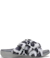 Vionic Relax II Faux Fur Leopard Print Slippers