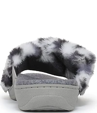 Vionic Relax II Faux Fur Leopard Print Slippers